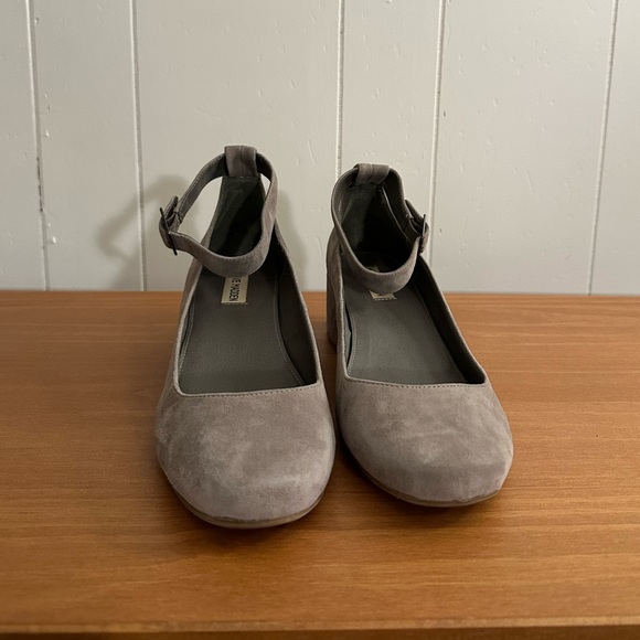 Steve Madden Wails grey suede ankle strap block heels - Picture 4 of 7